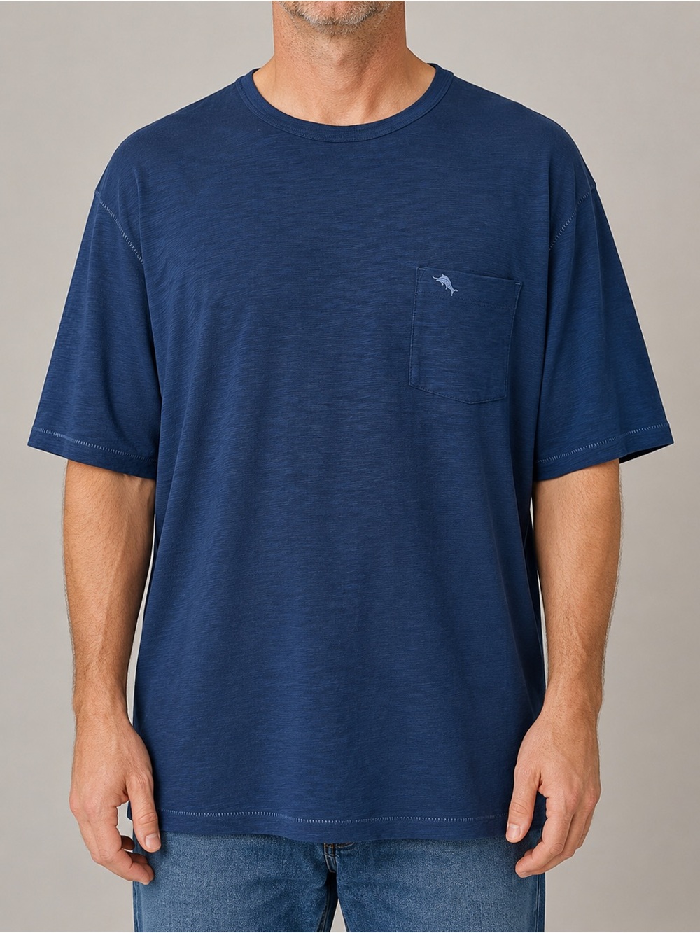 Tommy Bahama Navy Slub Cotton Pocket T-Shirt Men’s XL